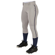 TOURNAMENT w/ Pipe Softball Pant - Grey Navy - Womens - Large