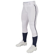 TOURNAMENT w/ Pipe Softball Pant - White Navy - Womens - XXLarge
