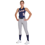 TOURNAMENT w/ Pipe Softball Pant - White Black Pipe - Womens - Medium