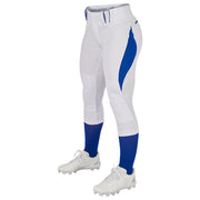 Surge 2 color Softball Pant - White Royal - Womens - Medium