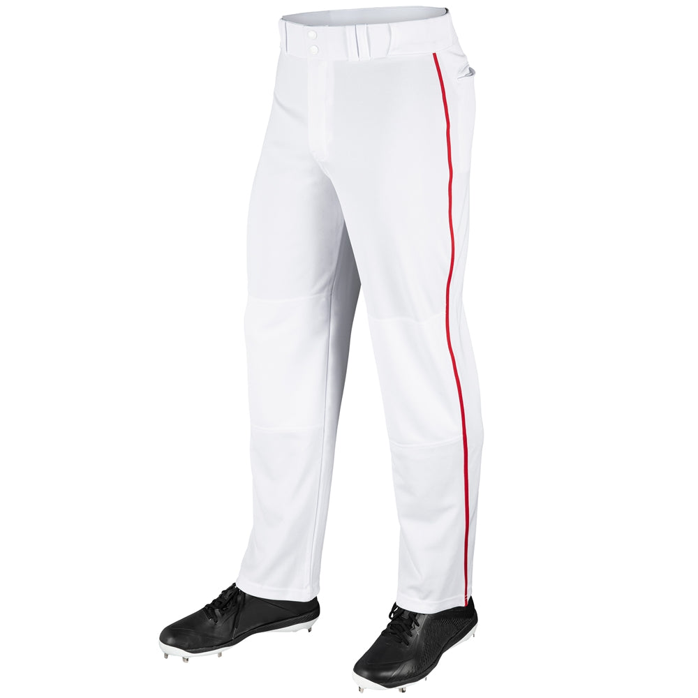 MVP Open Bottom Pant with Pipe - White Scarlet - Adult - 4XL