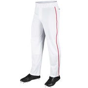 MVP Open Bottom Pant with Pipe - White Scarlet - Youth - Medium