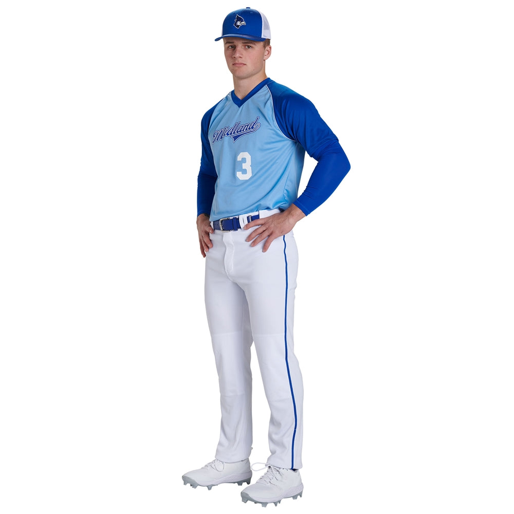 Triple Crown 2.0 Open Bottom with Braid - White Navy - Youth - Medium