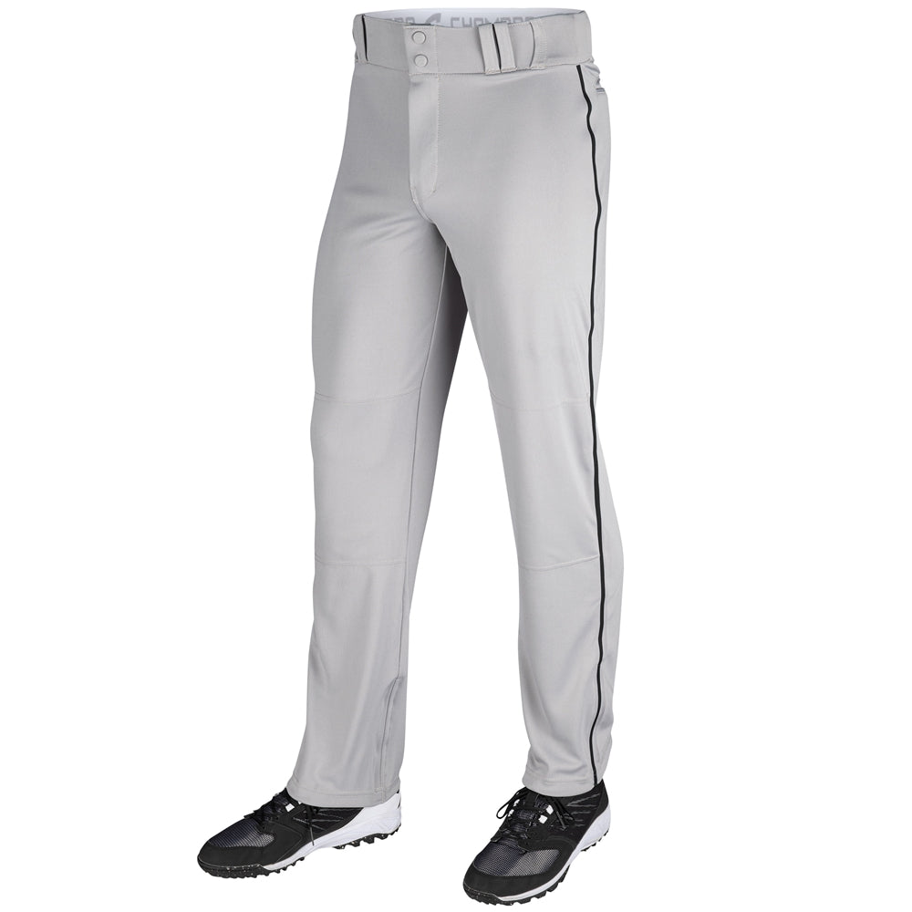 Triple Crown Open Bottom Pant with Pipe - Grey Black Pipe - Adult - Extra-Large