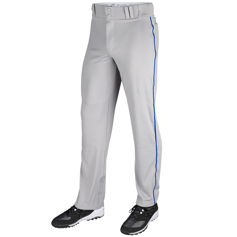 Triple Crown Open Bottom Pant with Pipe - Grey Royal Pipe - Youth - Small