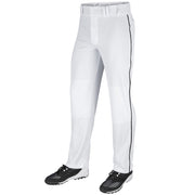 Triple Crown Open Bottom Pant with Pipe - White Black Pipe - Youth - Small