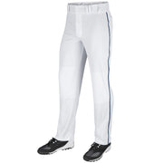 Triple Crown Open Bottom Pant with Pipe - White Navy Pipe - Youth - Large