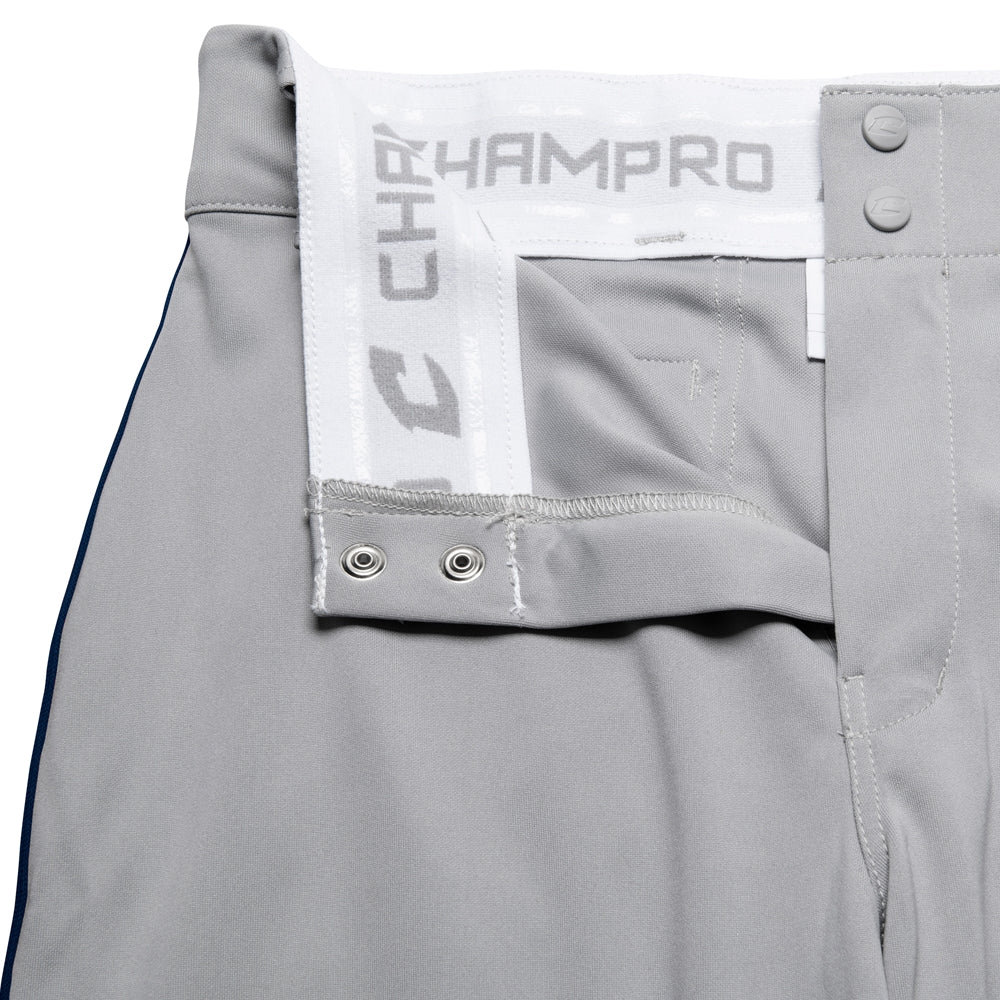 Triple Crown Open Bottom Pant with Pipe - Grey Navy Pipe - Youth - Small