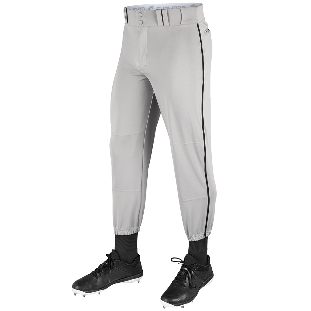 Dugout Pant with Pipe - Grey Black Pipe - Youth - Large