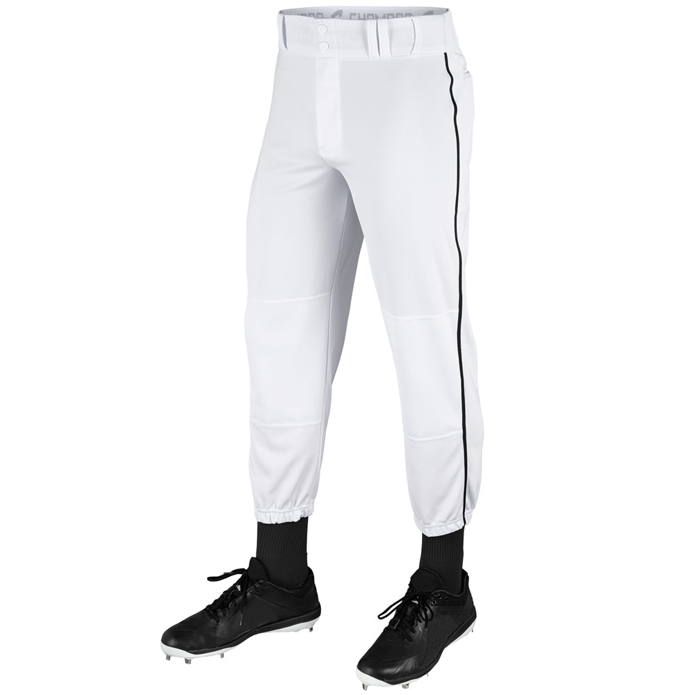 Dugout Pant with Pipe - White Black Pipe - Adult - 3XL