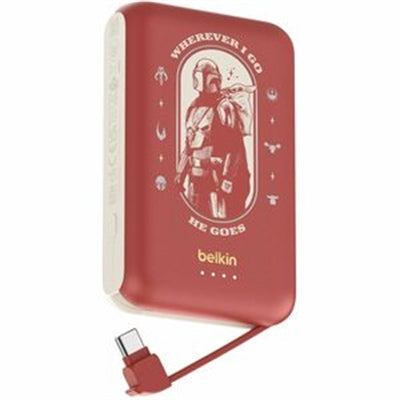 Belkin BoostCharge Power Bank 10K with Integrated Cable, The Mandalorian &amp; Grogu