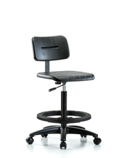 Core Polyurethane Chair - High Bench Height with Black Foot Ring & Casters