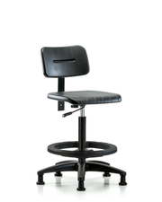 Core Polyurethane Chair - High Bench Height with Black Foot Ring & Stationary Glides