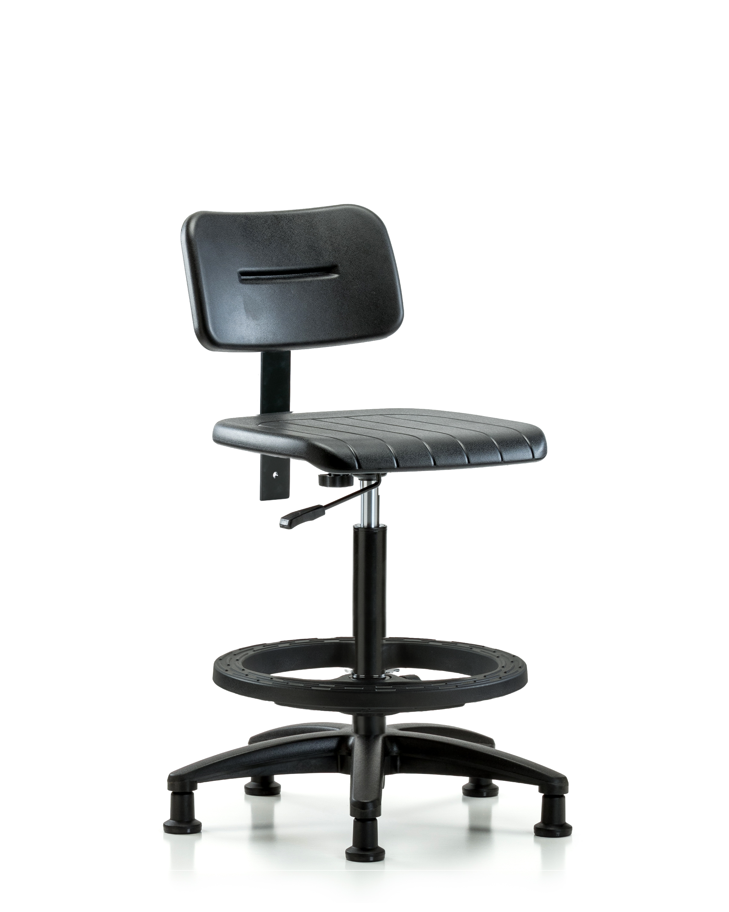 Core Polyurethane Chair - High Bench Height with Black Foot Ring & Stationary Glides