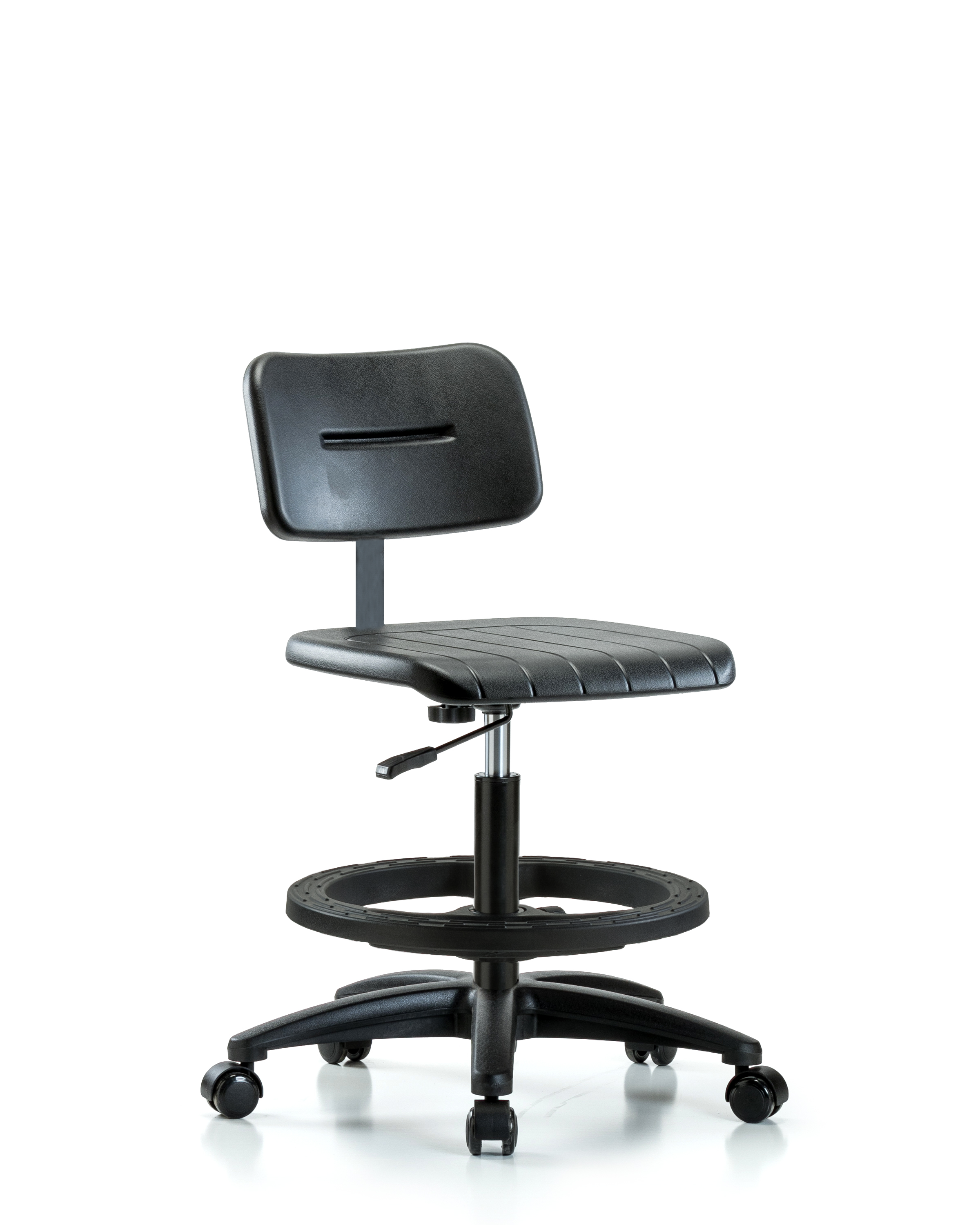 Core Polyurethane Chair - Medium Bench Height with Black Foot Ring & Casters