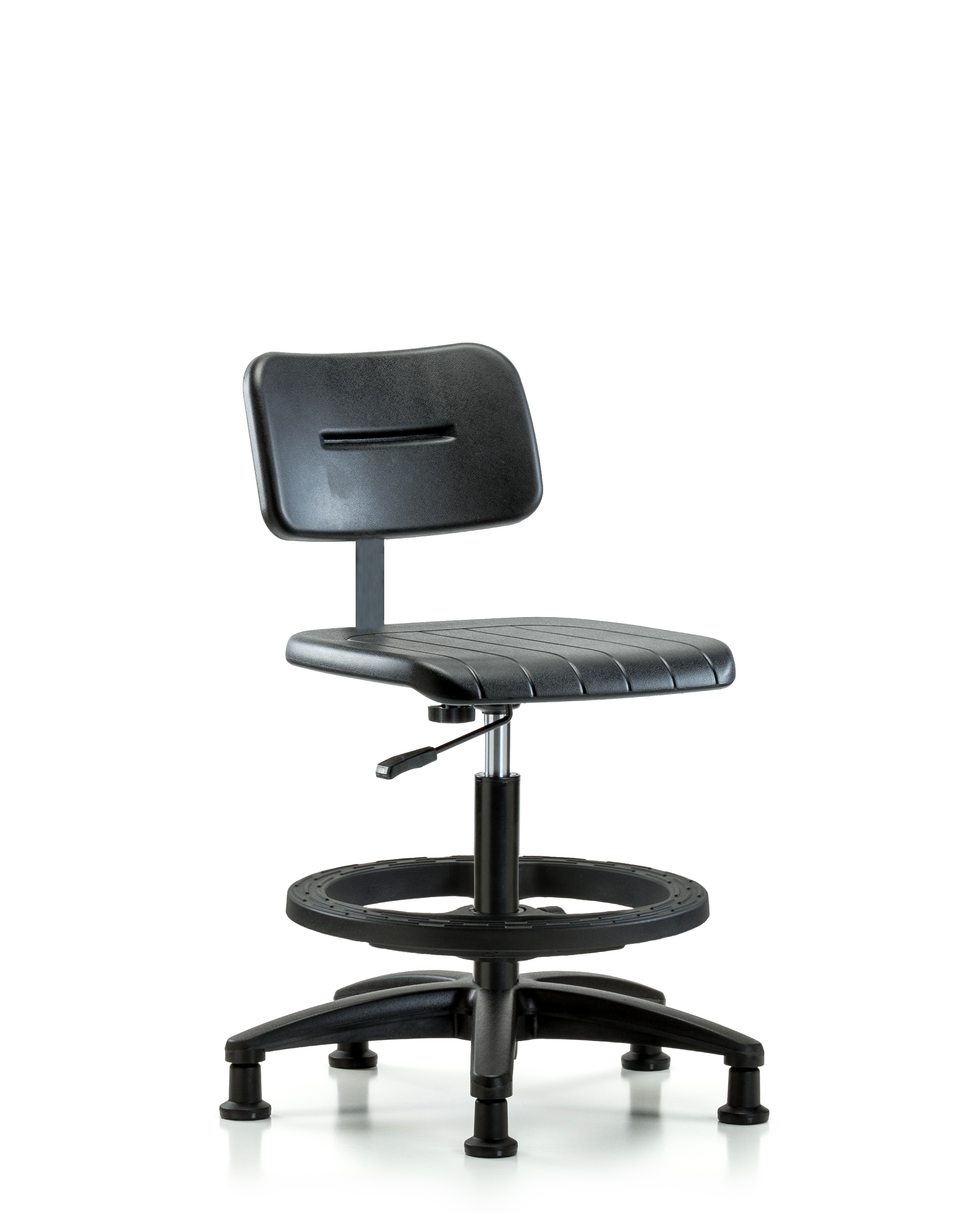 Core Polyurethane Chair - Medium Bench Height with Black Foot Ring & Stationary Glides