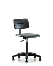 Core Polyurethane Chair - Medium Bench Height with Chrome Foot Ring & Stationary Glides