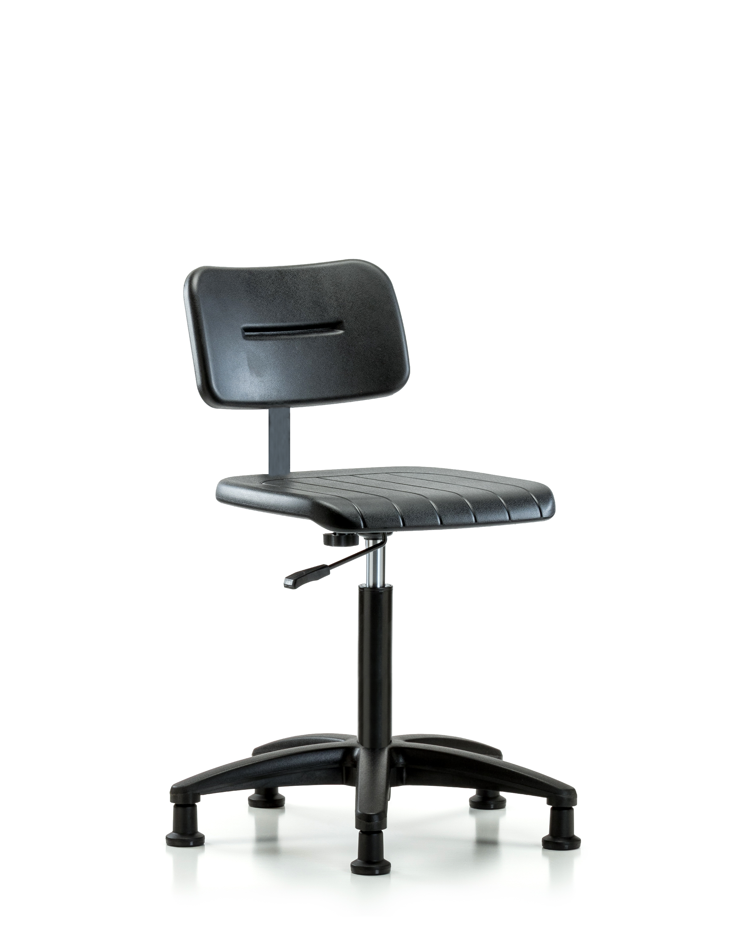 Core Polyurethane Chair - Medium Bench Height with Chrome Foot Ring & Stationary Glides