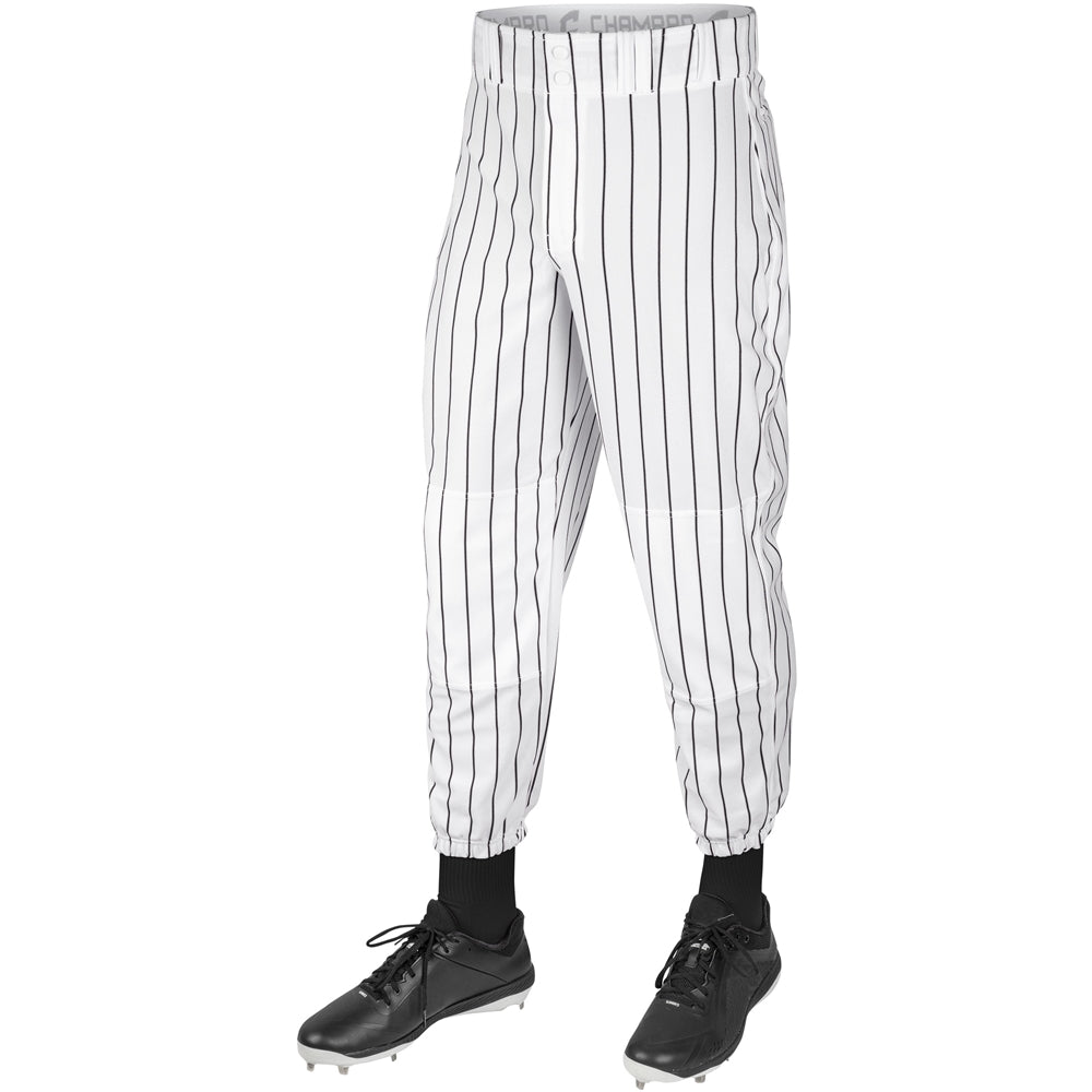 CLOSER Pin Stripe Baseball Pant - White Black Pin - Youth - Medium