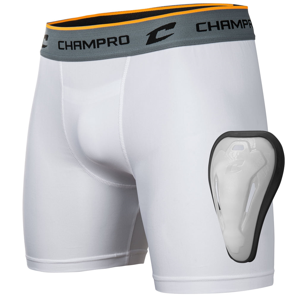 Compression Boxer Short w/Cup - White - Youth - Small