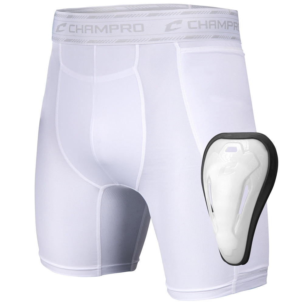 Take-Out Sliding Short w/ Cup - White - Youth - Medium