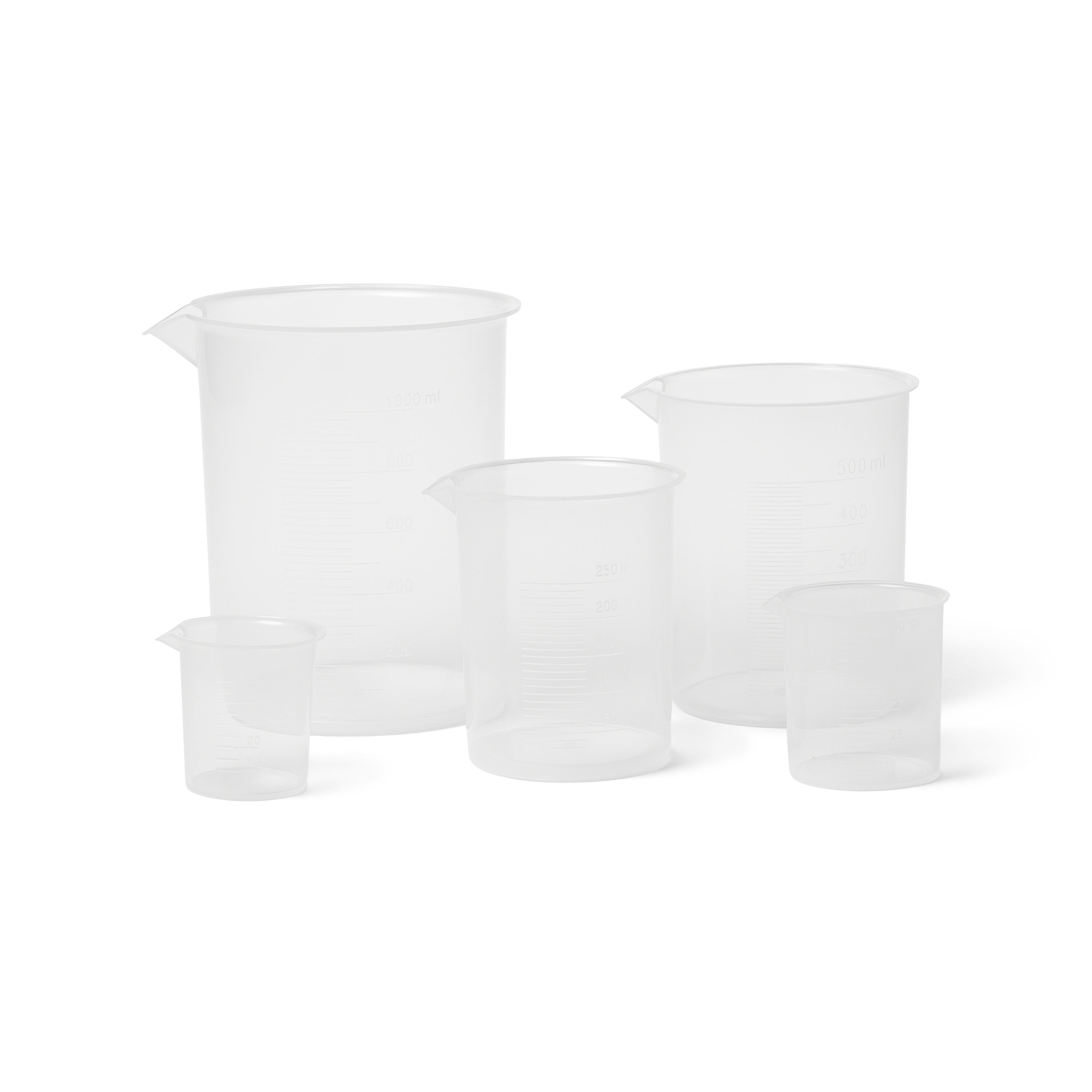 United Scientific® Plastic Beaker Set Of 5, PP