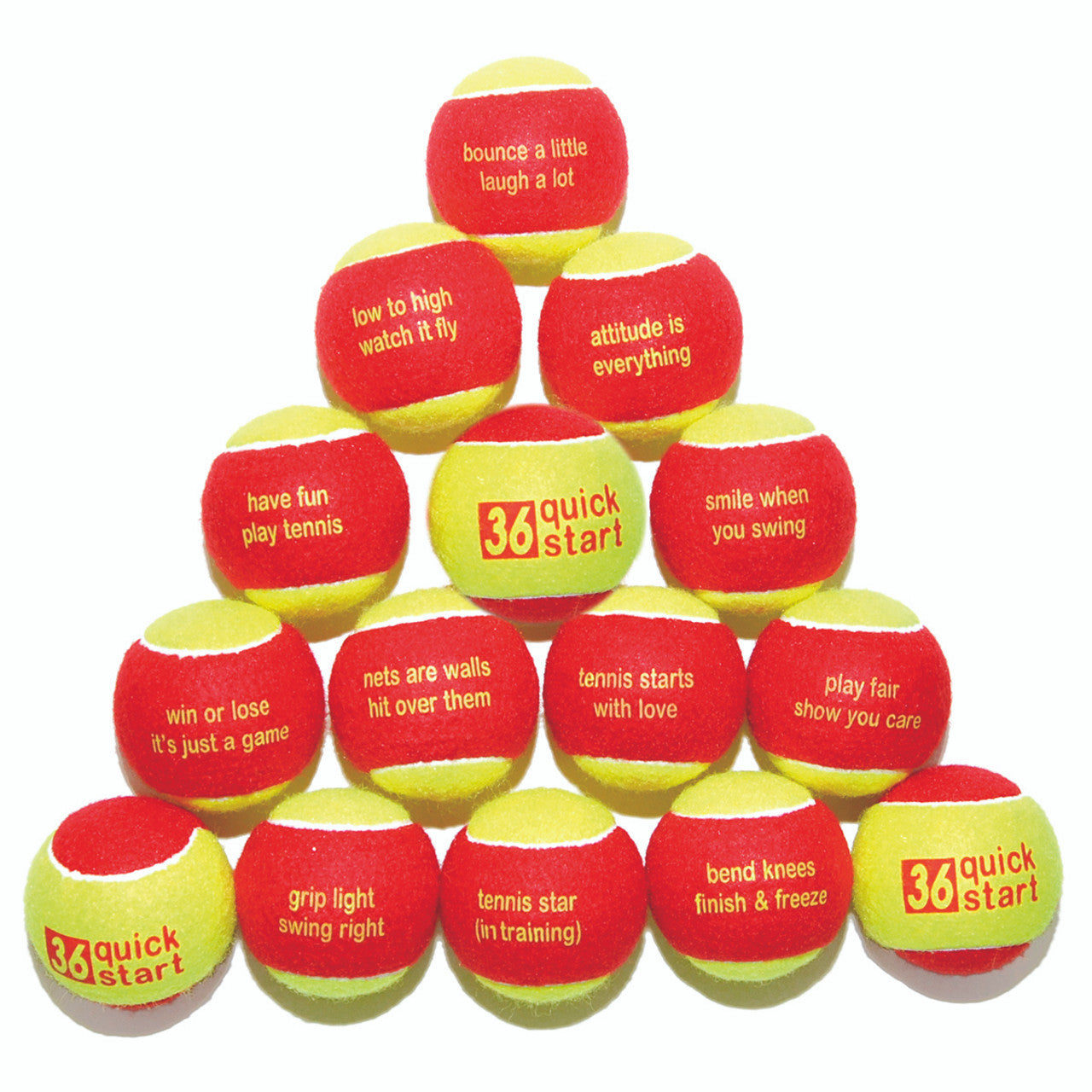 Red “Slogan” Felt Balls – 24 In Bucket