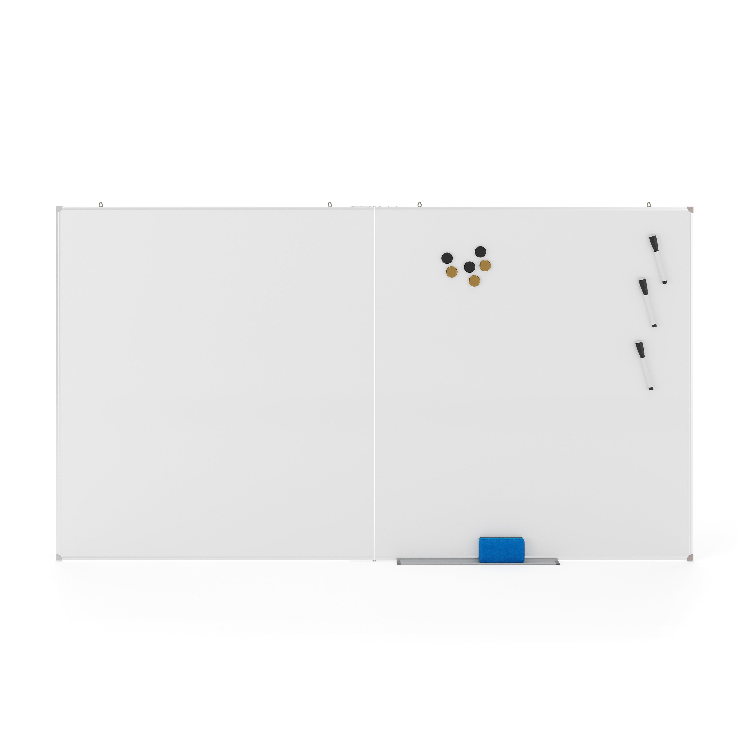 HERCULES Commercial 72" x 40" Whiteboard, Aluminum Magnetic Dry Erase Board with Wall Mount, Marker Tray, Eraser, 3 Markers, 6 Magnets
