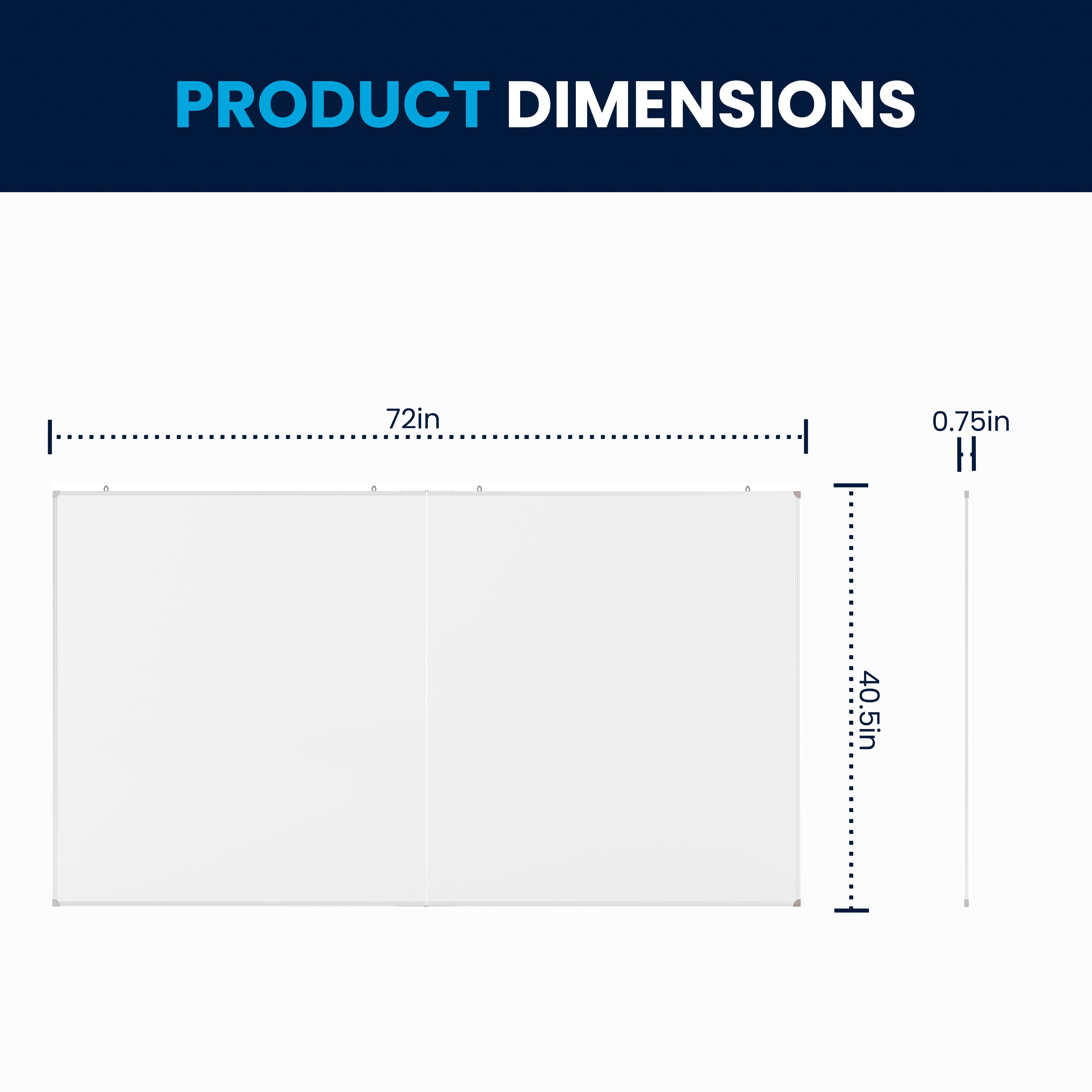 HERCULES Commercial 72" x 40" Whiteboard, Aluminum Magnetic Dry Erase Board with Wall Mount, Marker Tray, Eraser, 3 Markers, 6 Magnets