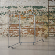 Raisley Transparent Acrylic Mobile Partition with Lockable Casters, 72"H x 36"L (3 Sections Included)