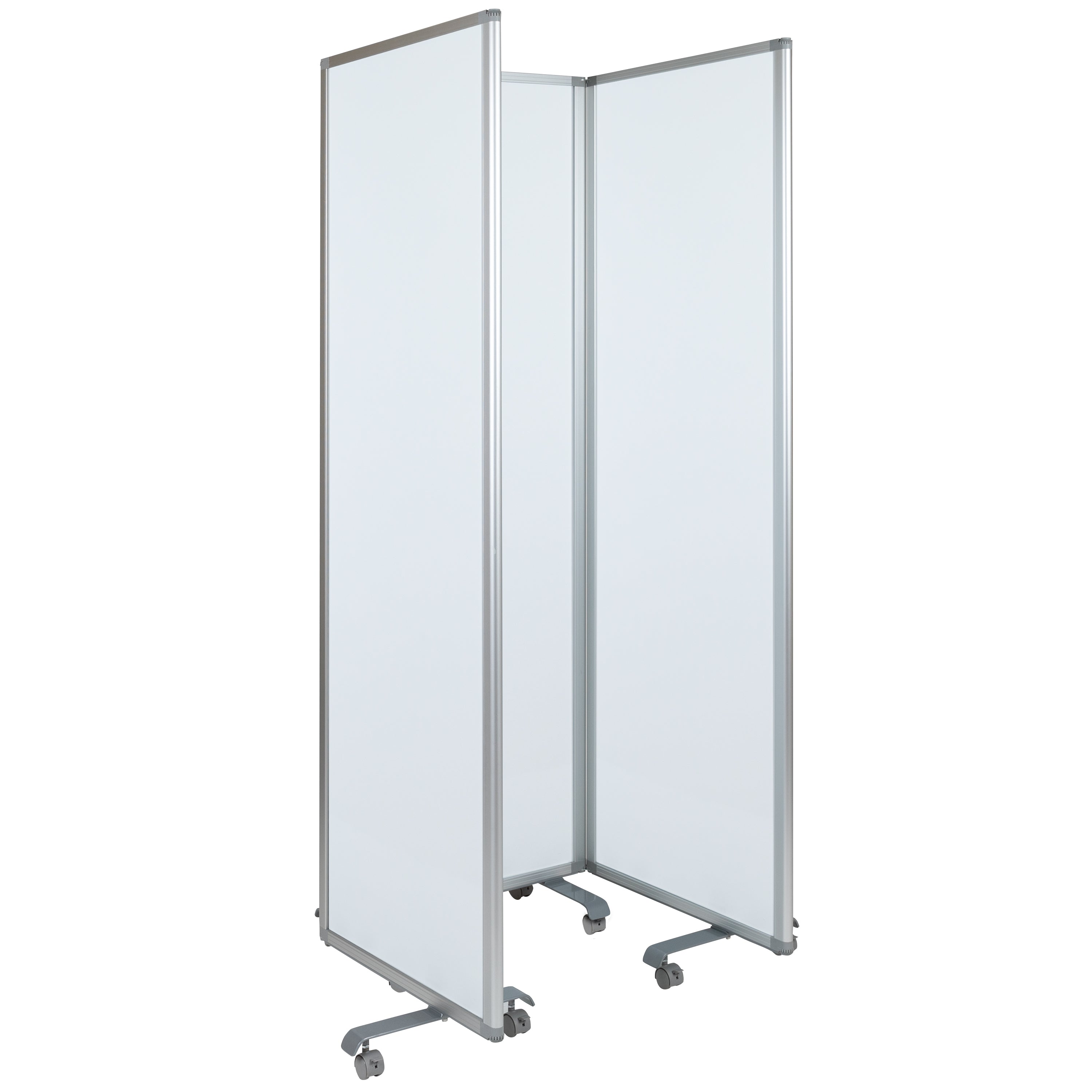 Raisley Mobile Magnetic Whiteboard Partition with Lockable Casters, 72"H x 24"W (3 sections included)