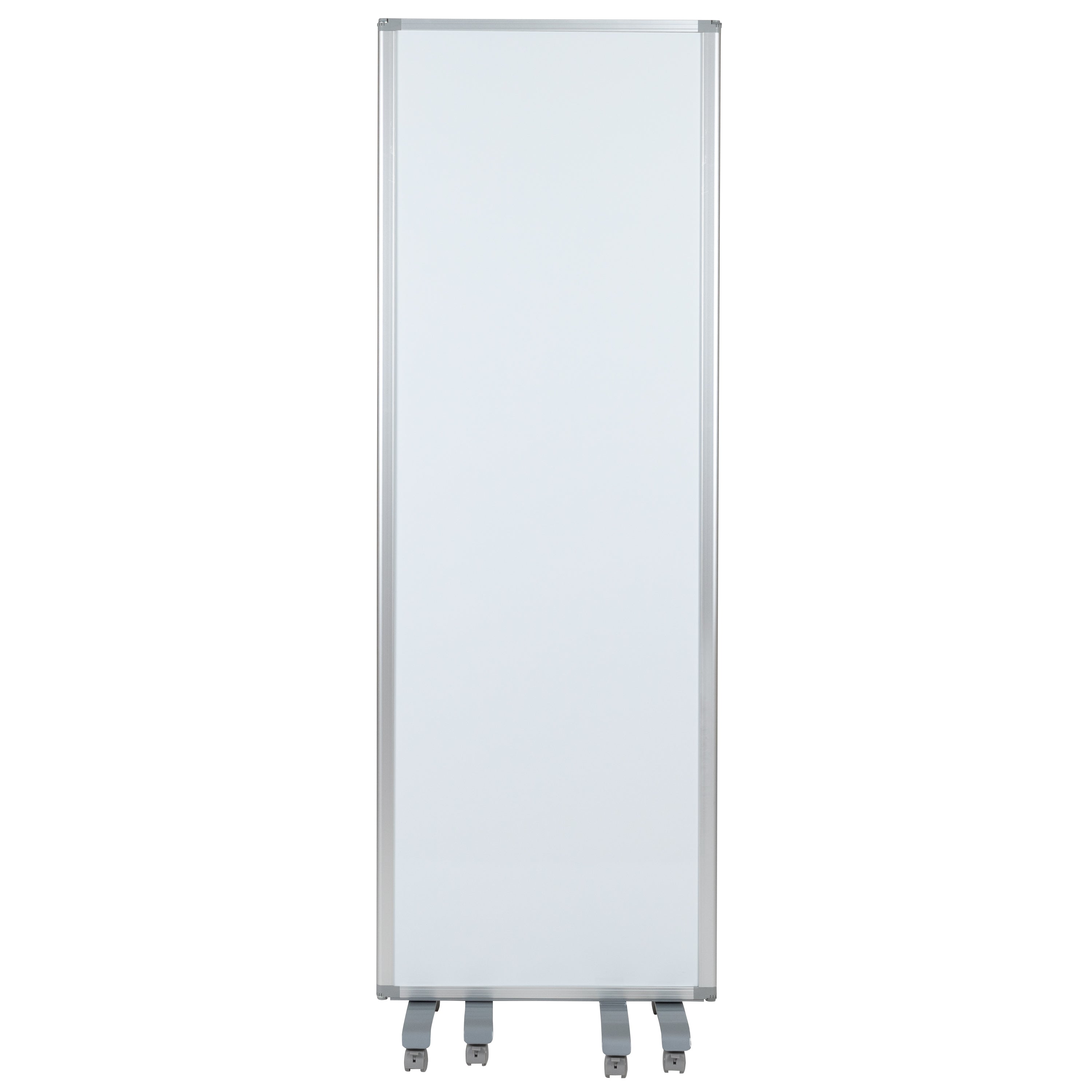 Raisley Mobile Magnetic Whiteboard Partition with Lockable Casters, 72"H x 24"W (3 sections included)