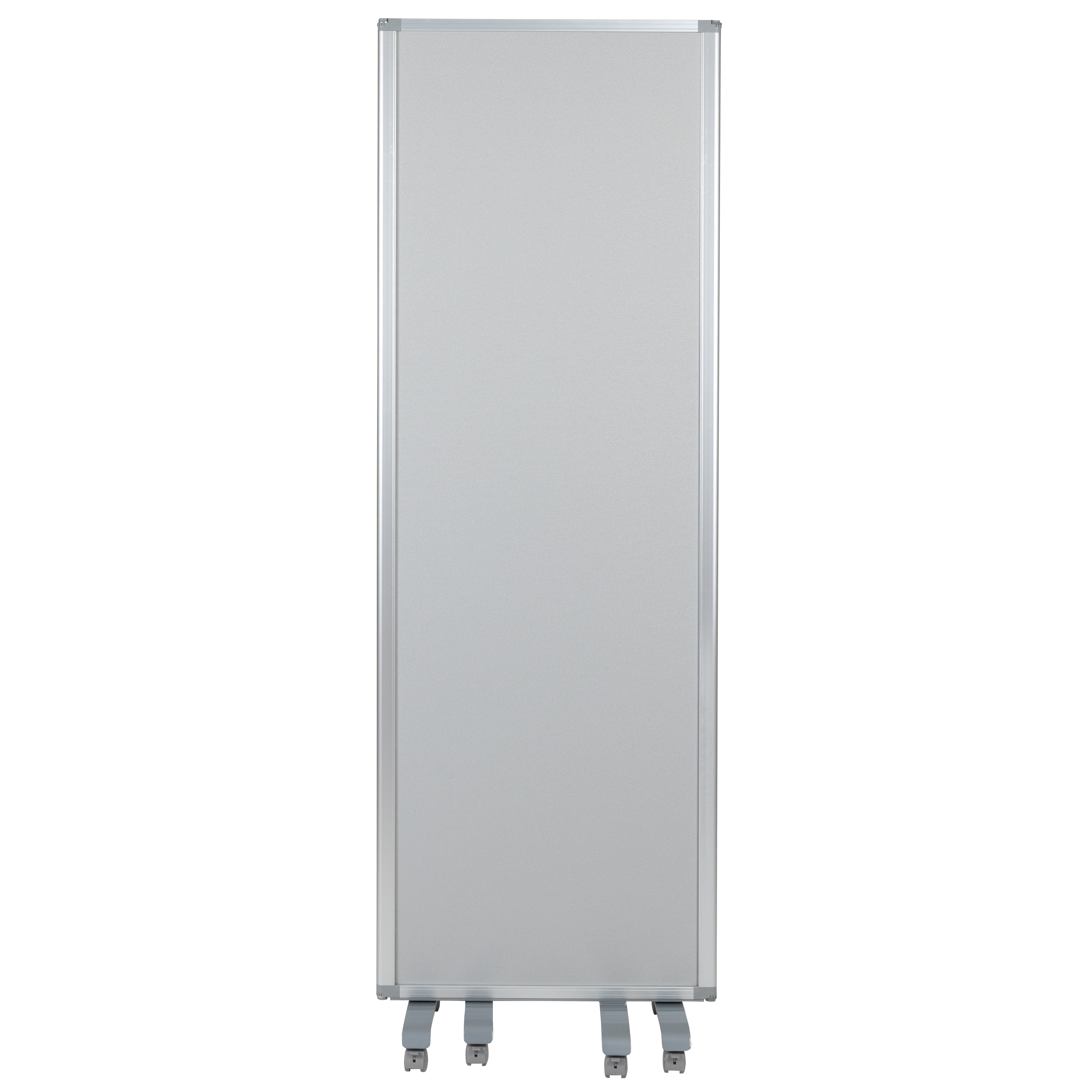 Raisley Double Sided Mobile Magnetic Whiteboard/Cloth Partition with Lockable Casters, 72"H x 24"W (3 sections included)