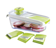 Brentwood Mandolin Slicer 5-Cup Container, 4 Stainless Steel Blades - Green