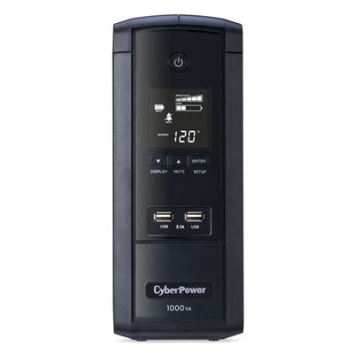 CyberPower BRG1000AVRLCD Intelligent LCD UPS Systems - 1000VA/600W  120 VAC  NEMA 5-15P  Mini-Tower  10 Outlets  LCD  PowerPanel