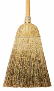 Warehouse Broom Natural Corn Broom 4 White Sews (Case Of 12)