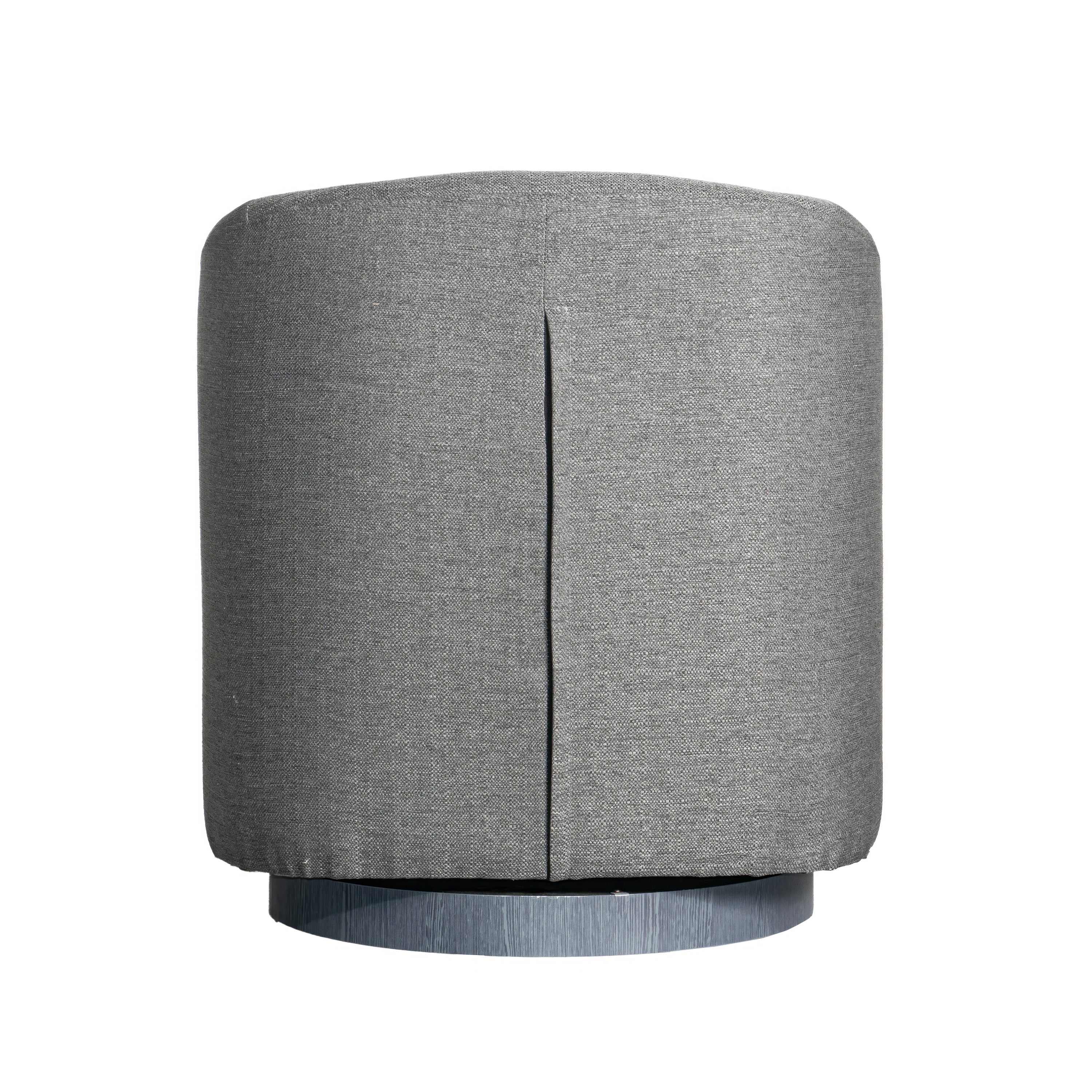 Landon Club Style Commercial Barrel Accent Armchair with 360 Degree Swivel Metal Base and Sloped Armrests in Dark Gray Fabric Upholstery