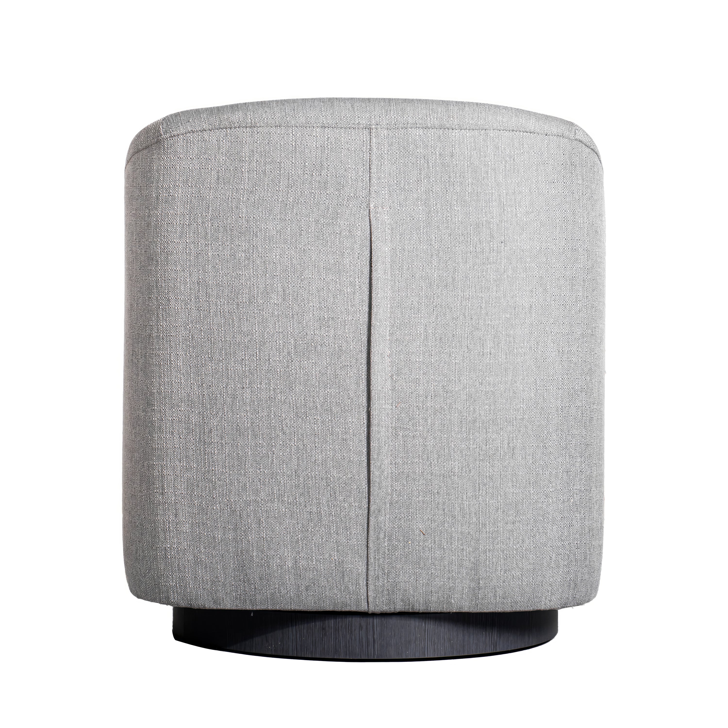 Landon Club Style Commercial Barrel Accent Armchair with 360 Degree Swivel Metal Base and Sloped Armrests in Light Gray Fabric Upholstery