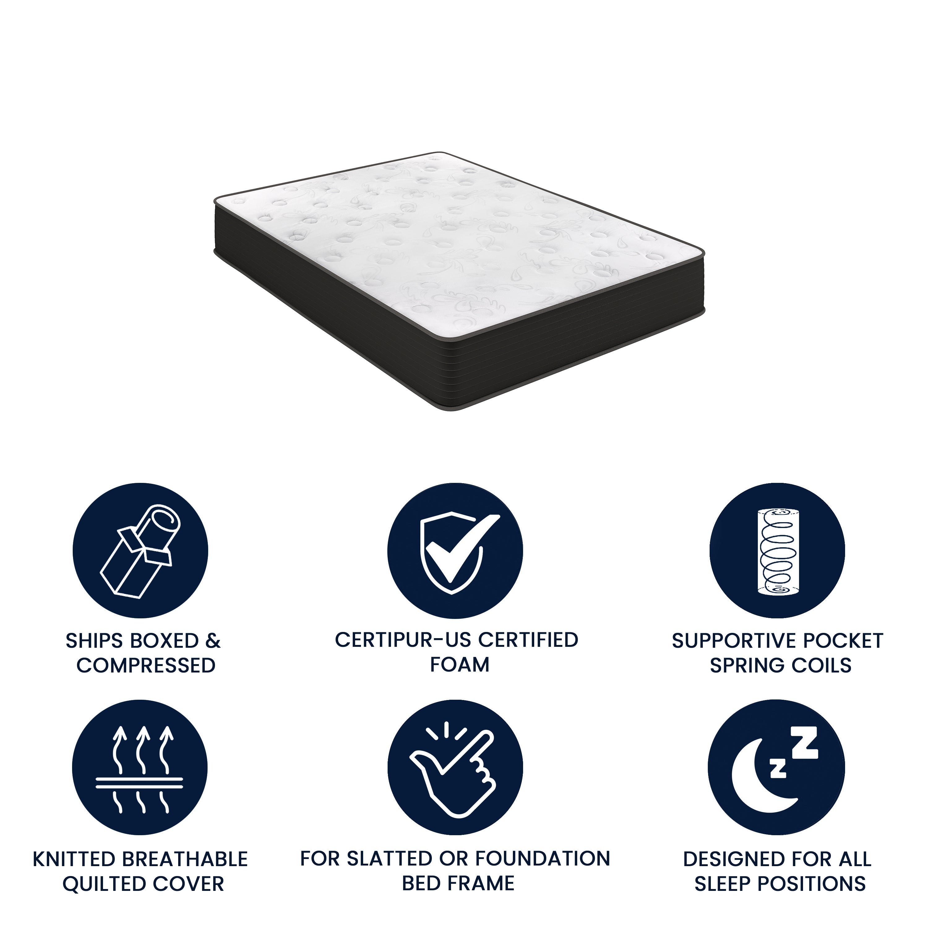 Dream Cooling Gel 10 Inch CertiPUR-US Certified Foam and Pocket Spring Hybrid Mattress, Full Mattress in a Box