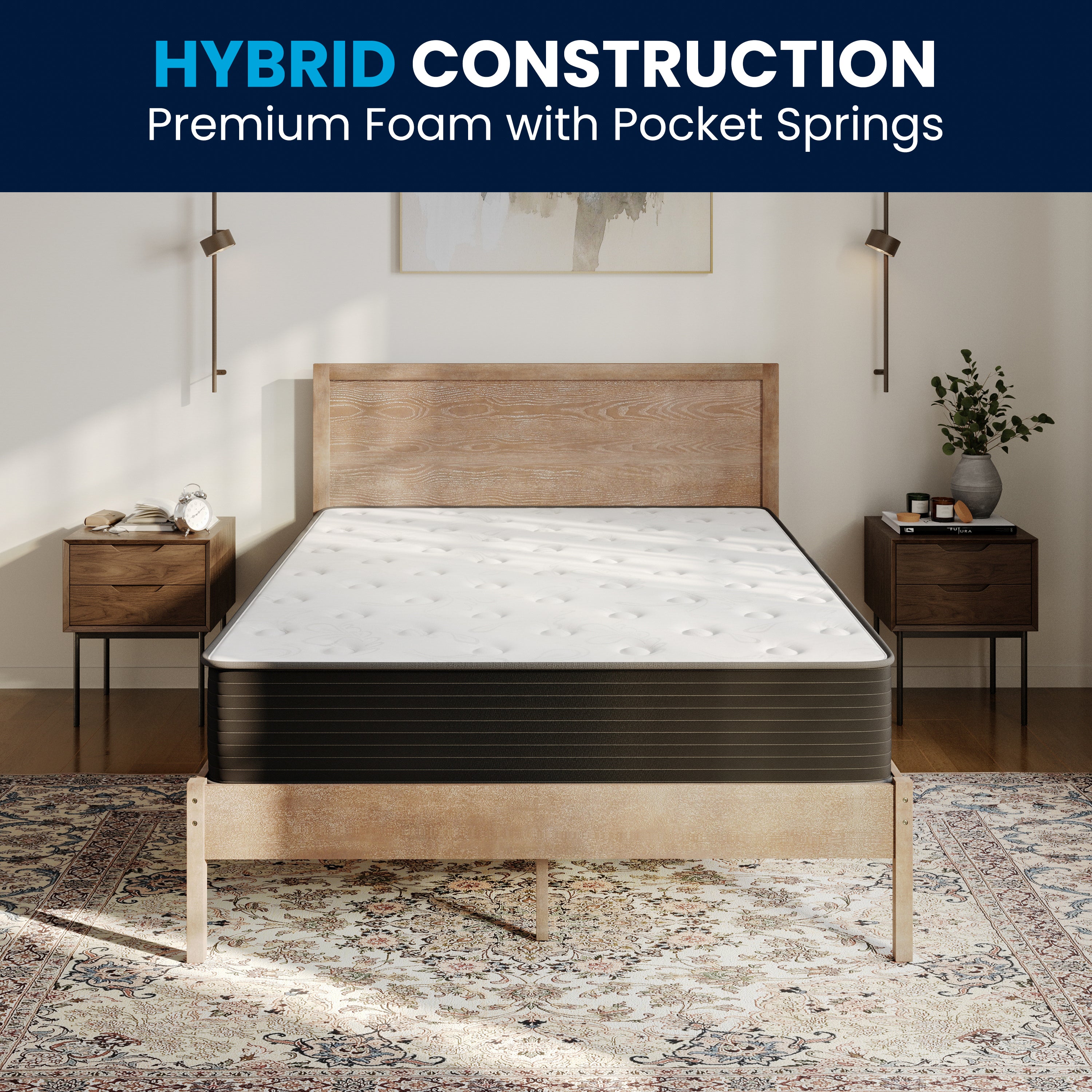 Dream Cooling Gel 10 Inch CertiPUR-US Certified Foam and Pocket Spring Hybrid Mattress, Full Mattress in a Box