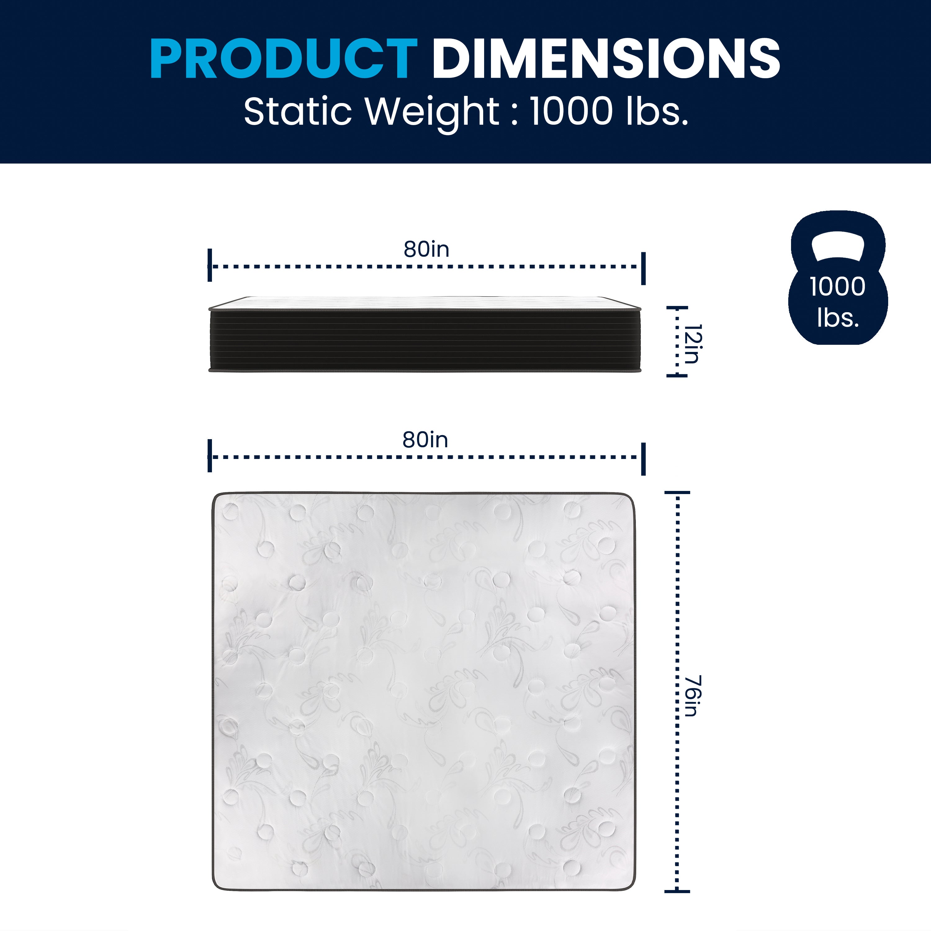 Dream Cooling Gel 12 Inch CertiPUR-US Certified Foam and Pocket Spring Hybrid Mattress, King Mattress in a Box