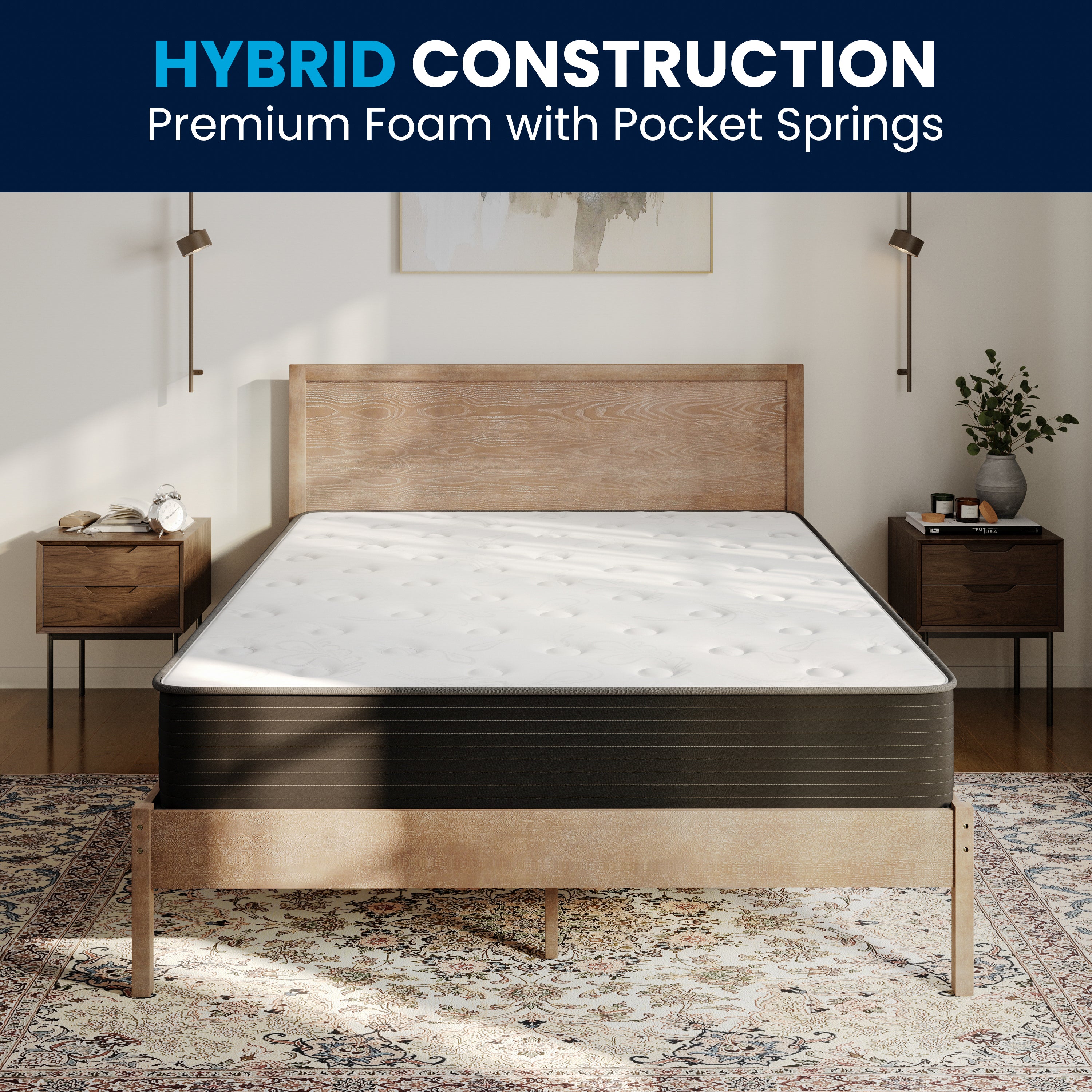 Dream Cooling Gel 10 Inch CertiPUR-US Certified Foam and Pocket Spring Hybrid Mattress, Queen Mattress in a Box