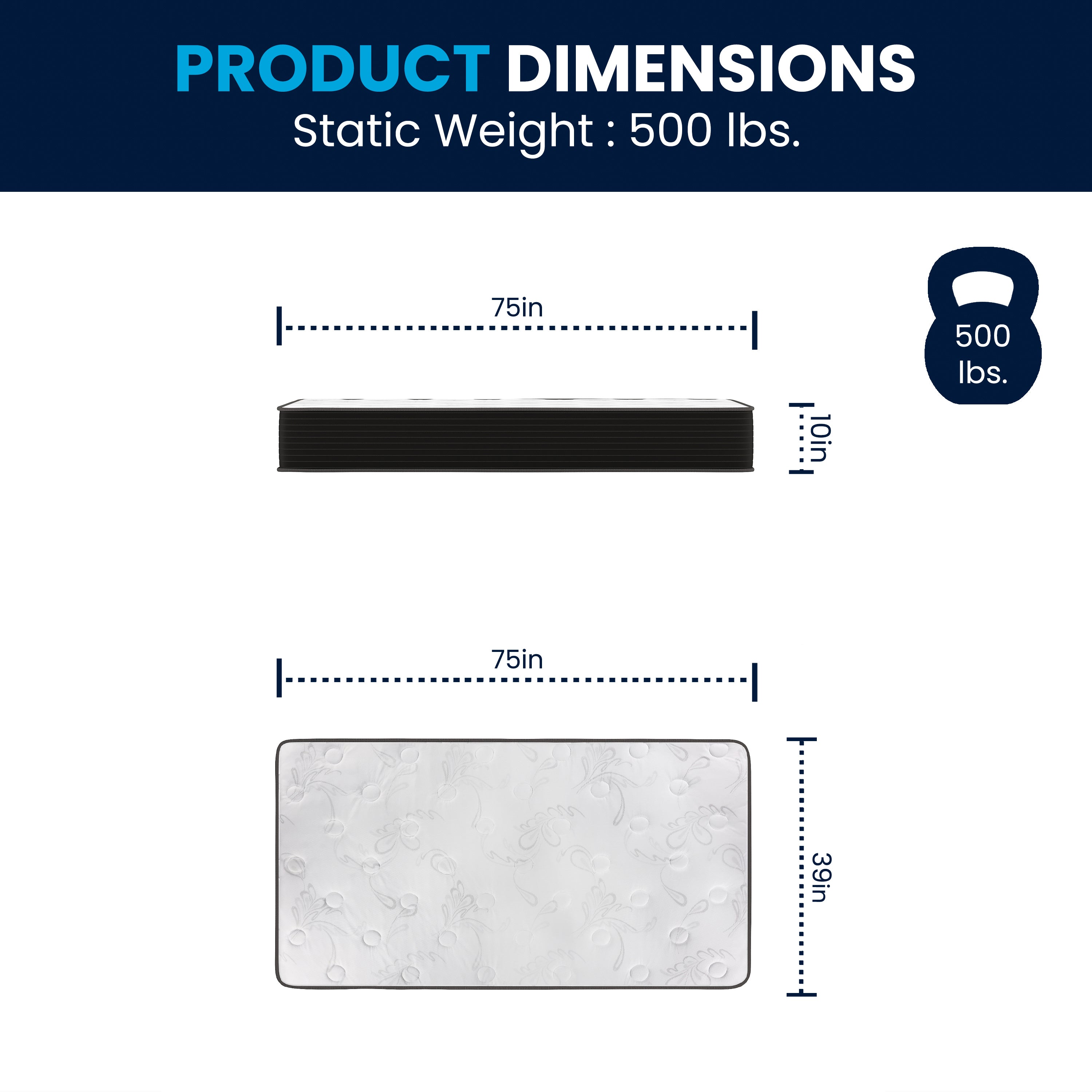 Dream Cooling Gel 10 Inch CertiPUR-US Certified Foam and Pocket Spring Hybrid Mattress, Twin Mattress in a Box