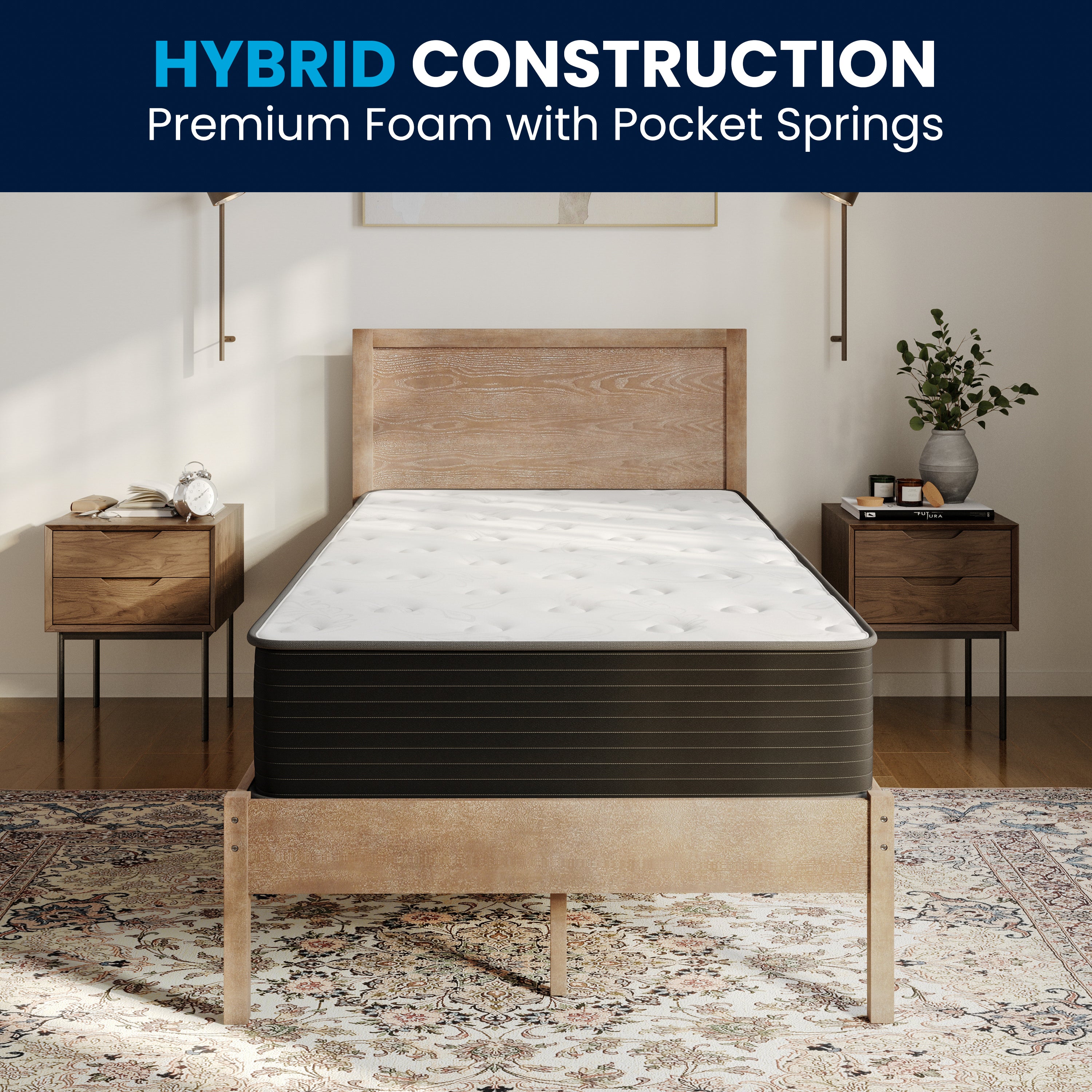 Dream Cooling Gel 10 Inch CertiPUR-US Certified Foam and Pocket Spring Hybrid Mattress, Twin Mattress in a Box