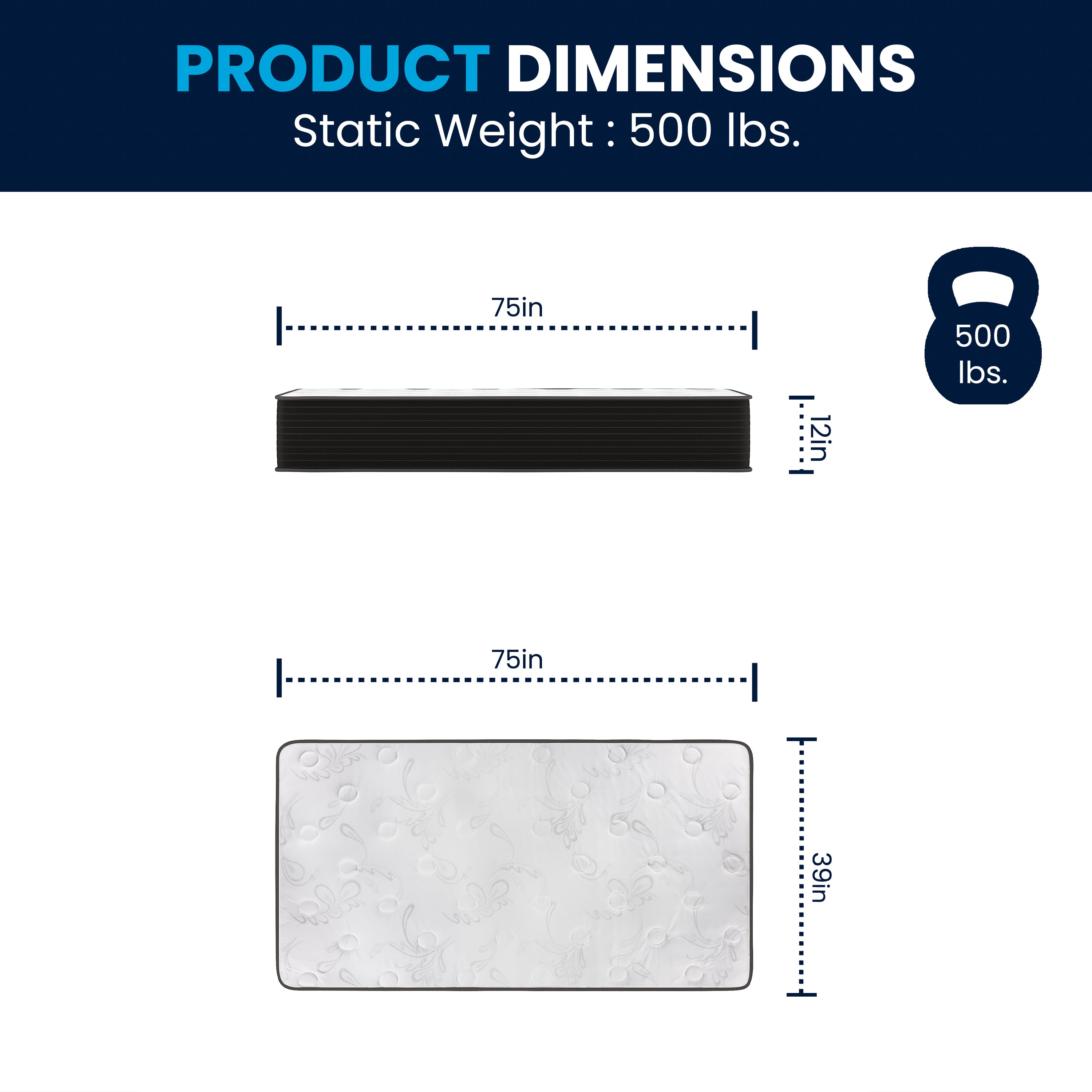 Dream Cooling Gel 12 Inch CertiPUR-US Certified Foam and Pocket Spring Hybrid Mattress, Twin Mattress in a Box