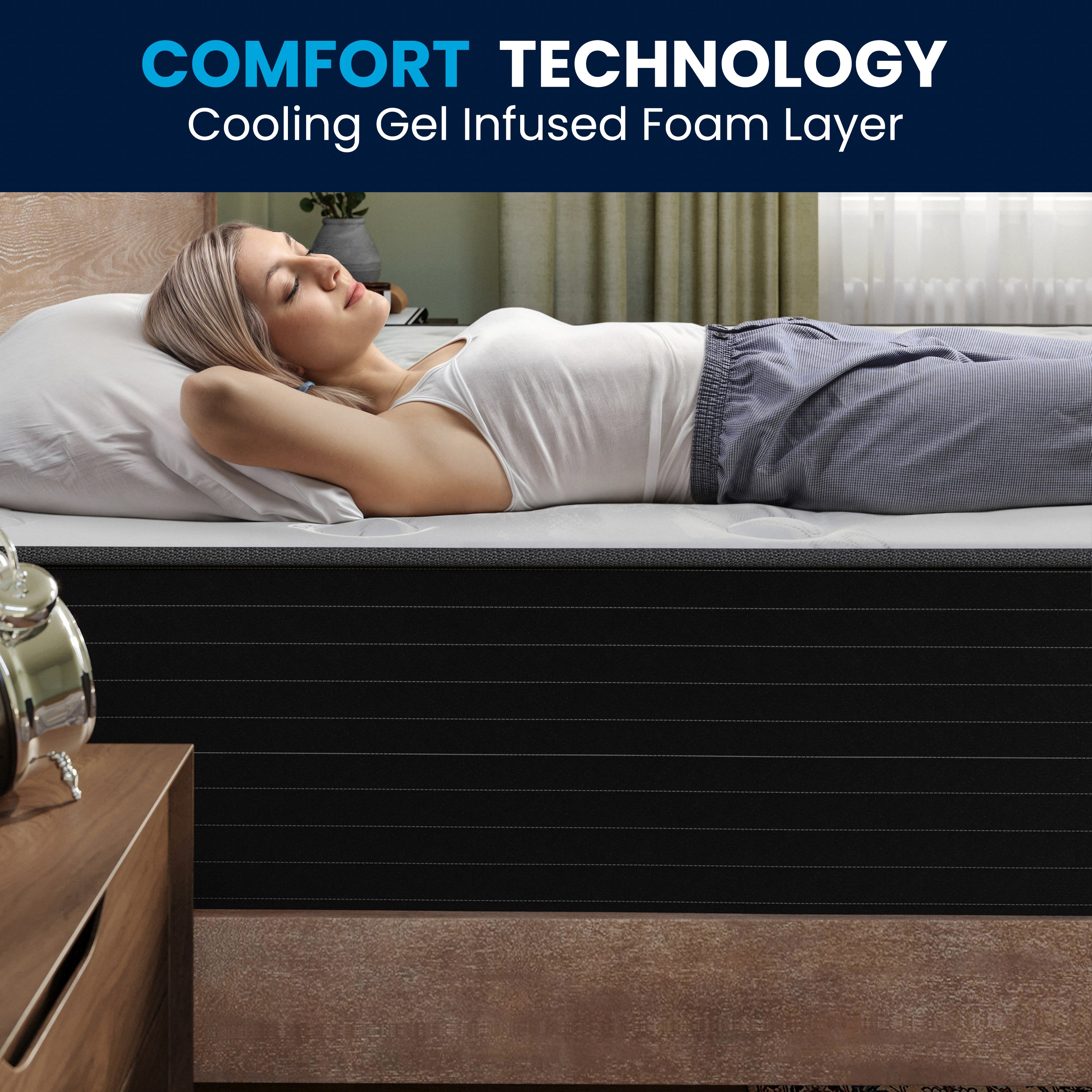 Dream Cooling Gel 12 Inch CertiPUR-US Certified Foam and Pocket Spring Hybrid Mattress, Twin Mattress in a Box
