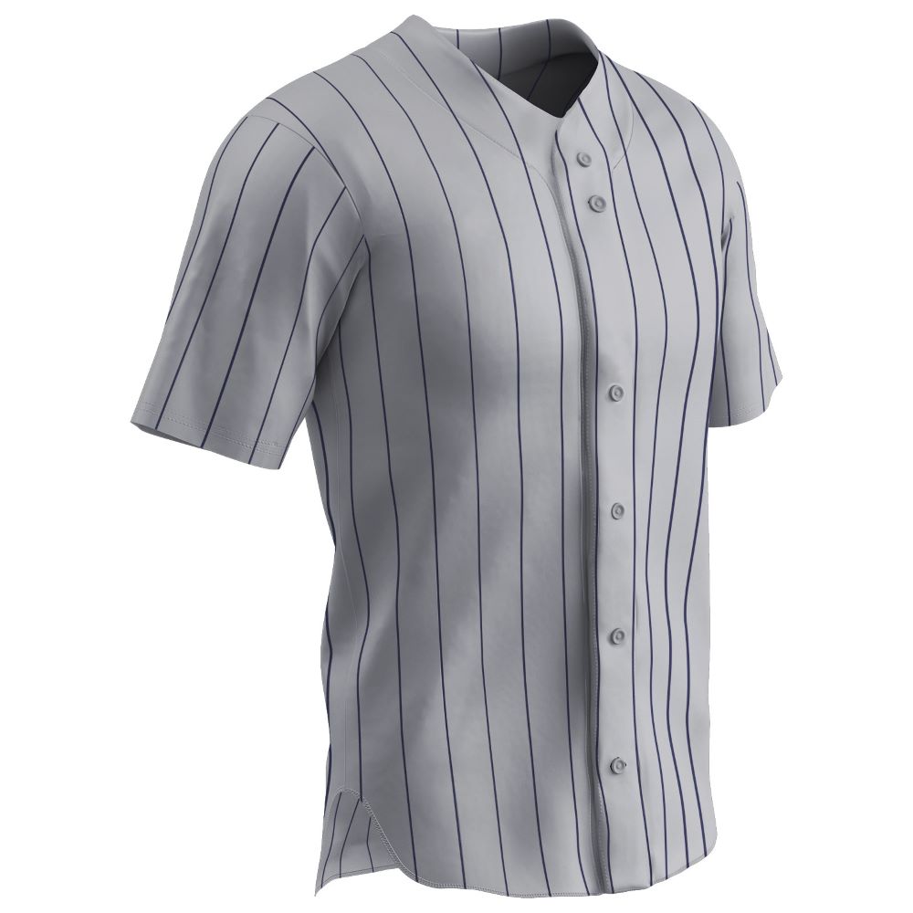 Pro-Style Warp Knit Jersey - Grey Navy Pin - Youth - Medium