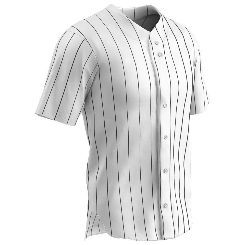 Pro-Style Warp Knit Jersey - White Black Pin - Adult - Large