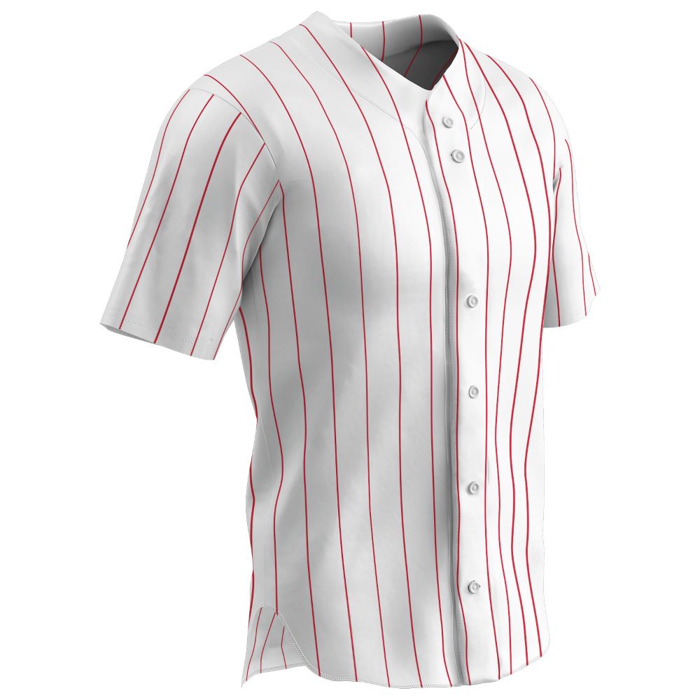 Pro-Style Warp Knit Jersey - White Scarlet Pin - Youth - Extra-Large