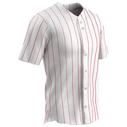Pro-Style Warp Knit Jersey - White Scarlet Pin - Adult - 4XL